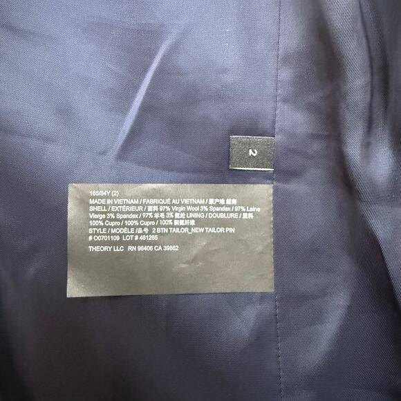 THEORY Tailor Blazer Pinstripe Navy Wool Jacket - Picture 16 of 16